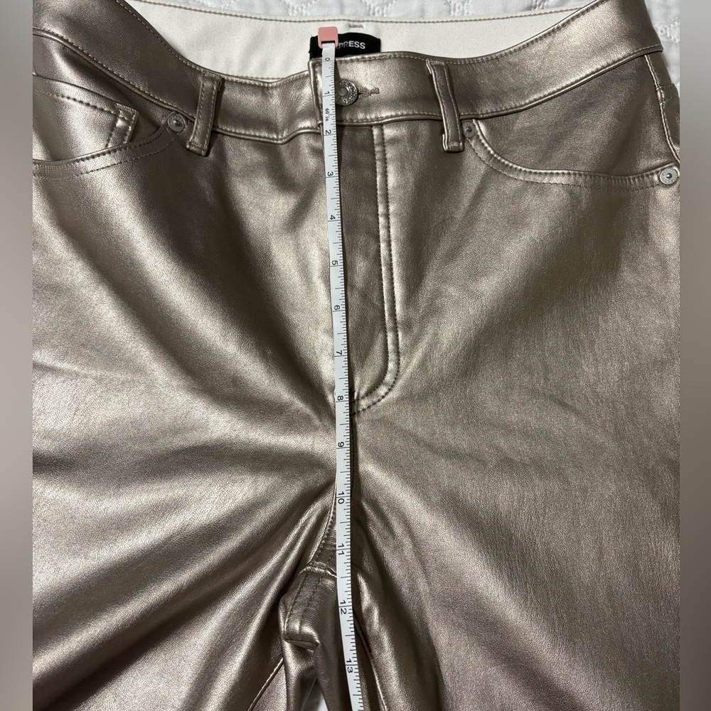 Express Metallic Gold High Rise Skinny Pants NWOT - Picture 10 of 12